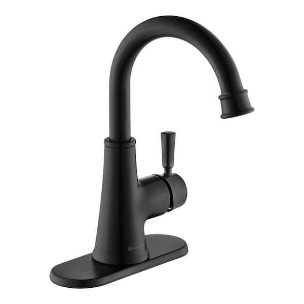 Glacier Bay Melina Single-Handle Single Hole Bathroom Faucet in Matte Black