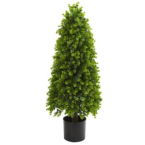 3 ft. Indoor/Outdoor Eucalyptus Topiary Artificial Tree