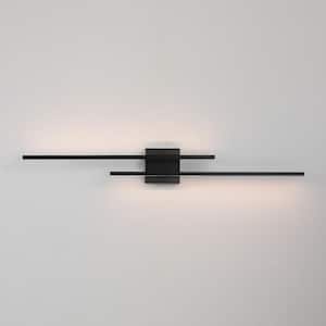 36.2 in. 1-Light Black LED Vanity Light Bar 28-Watt Bathroom Light Fixture Dimmable Sconces Wall Lighting
