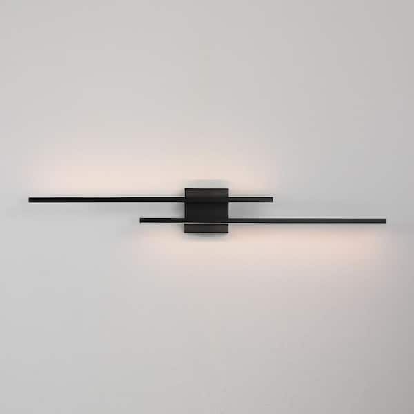 KAISITE 36.2 in. 1-Light Black LED Vanity Light Bar 28-Watt Bathroom Light Fixture Dimmable Sconces Wall Lighting