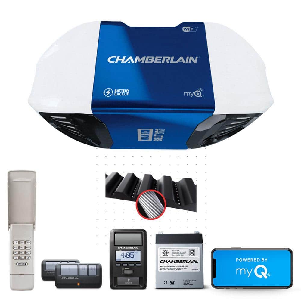 Chamberlain 11/4 HP Equivalent UltraQuiet Belt Drive Smart Garage