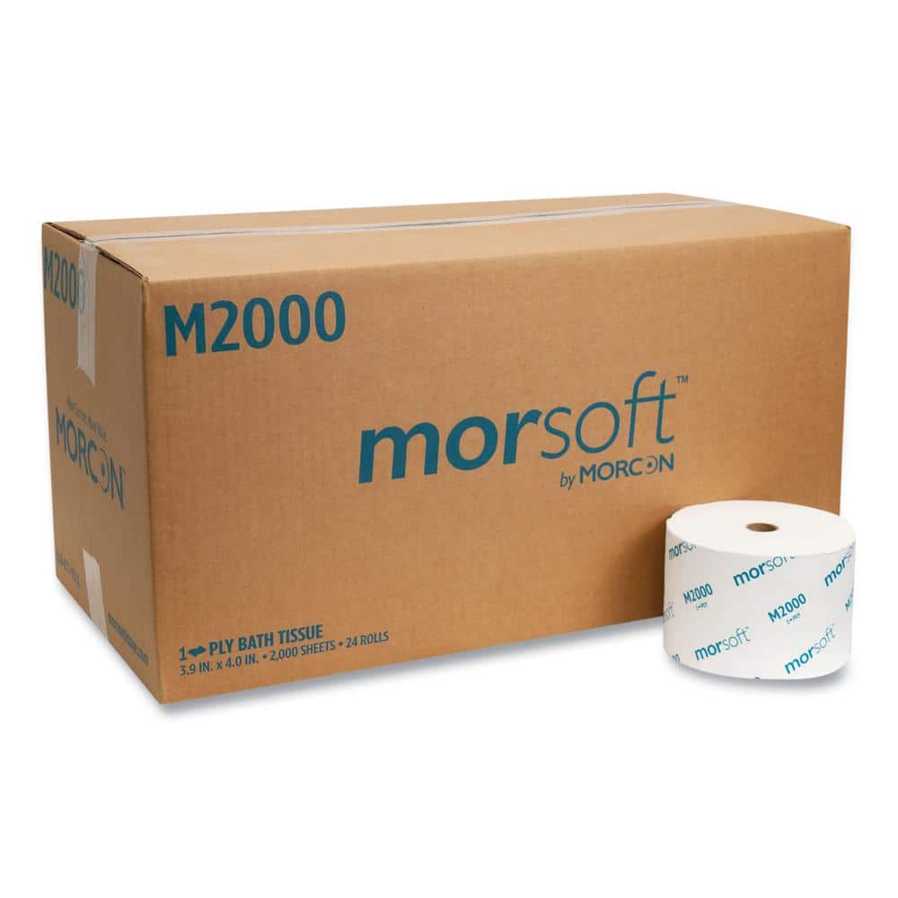 Small Core Toilet Paper, Septic Safe, 1-Ply, White, 3.9 in. x 4 in., 2000 S