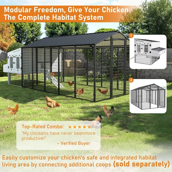 5 ft. x 6 ft. Gray Cedar Wood Large Chicken Coops, Hen House with 4-Nesting Boxes and 3-Roosting Bars
