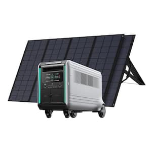 3800W Output/6600W Plug and Play Solar Generator w/Dual Voltage Output with  2 400W Solar Panels