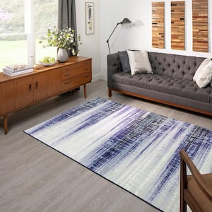 Kaven Navy 9 ft. x 12 ft. Abstract Area Rug