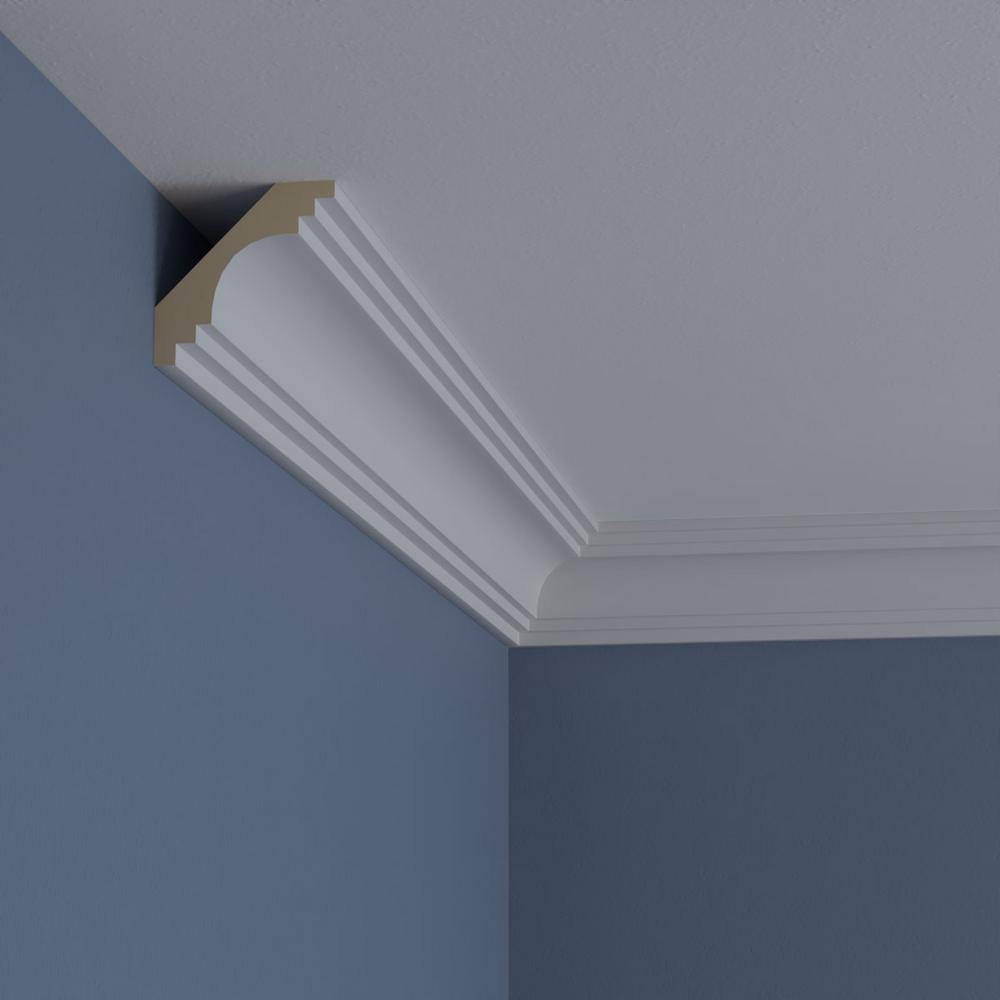 94.5" White Polyurethane Smooth Crown Moulding
