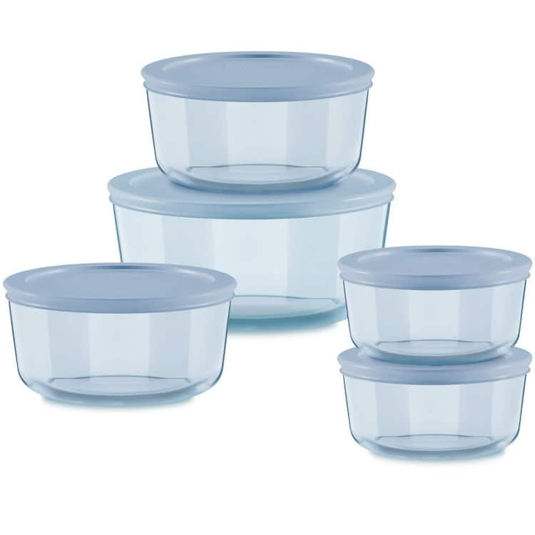 Pyrex Simply Store&reg; Tinted 10pc Lidded Round Storage Set Blue