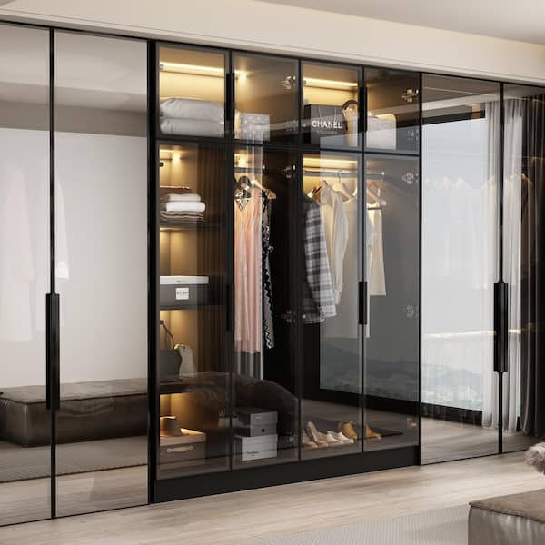 Light Luxury Wardrobe Master Bedroom Modern Simple Glass Door