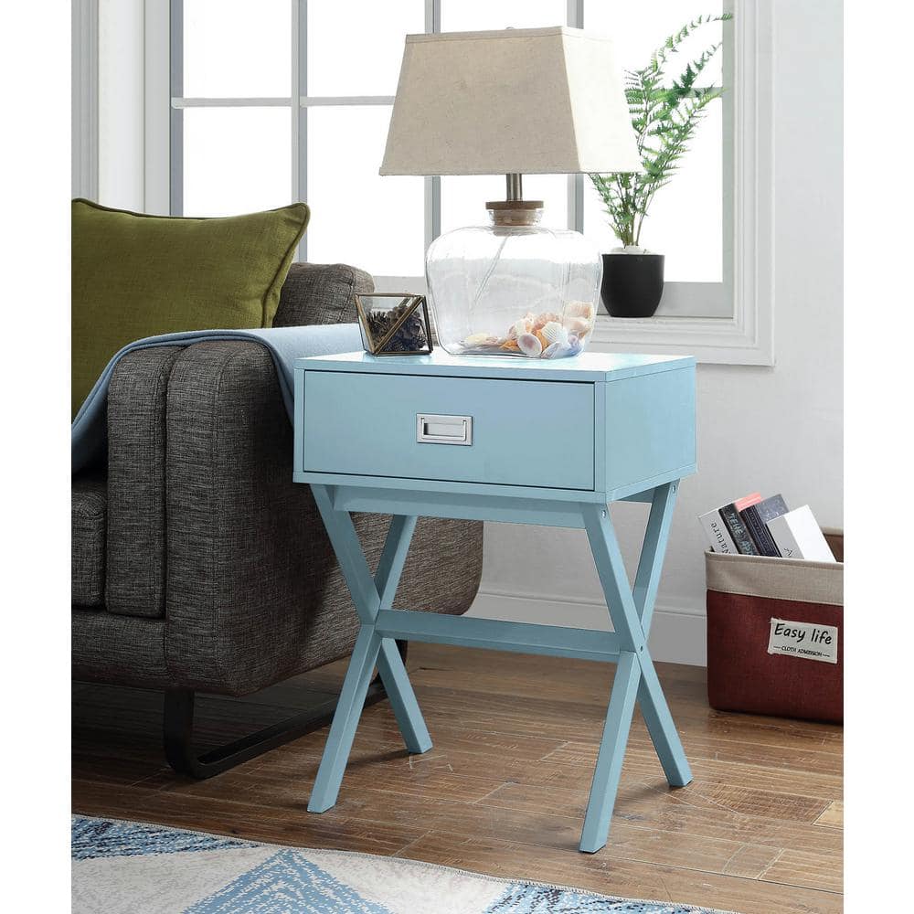 Landon Sea Foam 19" Modern Storage End Table