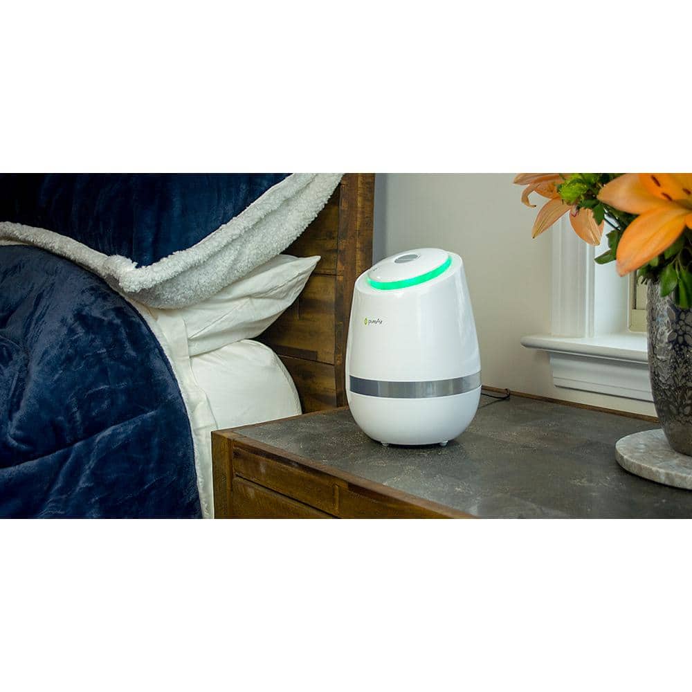White Compact HEPA Air Purifier with Ionic Odor Absorbing