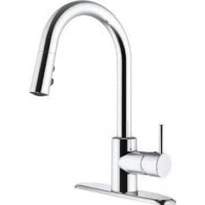 RV Kitchen Faucet with Hi-Arc Bullet Spout, Single Lever Handle and Pull-Down Sprayer - 8 in., Brushed Nickel