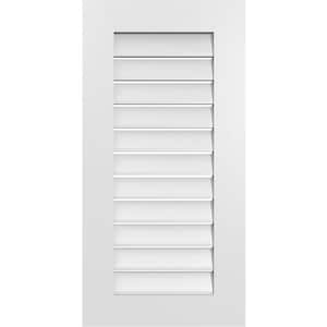18 in. x 36 in. Vertical Surface Mount PVC Gable Vent: Functional with Standard Frame