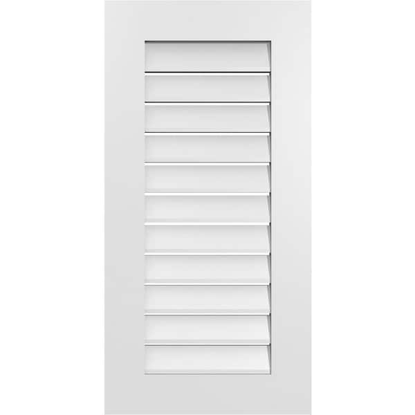 Ekena Millwork 18 in. x 36 in. Vertical Surface Mount PVC Gable Vent: Functional with Standard Frame