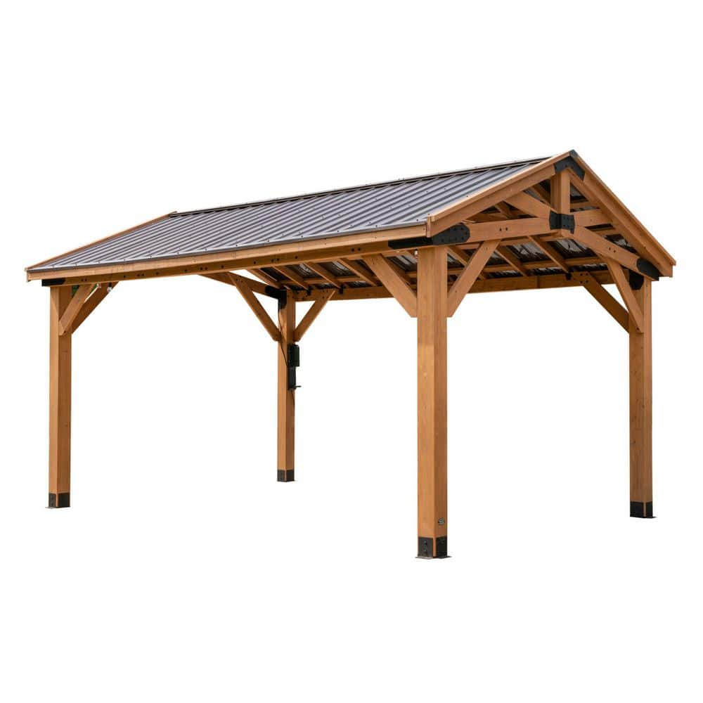 Norwood 16x12 Cedar and Steel Outdoor Gazebo