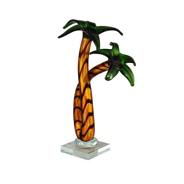 Dale Tiffany Palm Trees Handcrafted Art Glass Sculpture