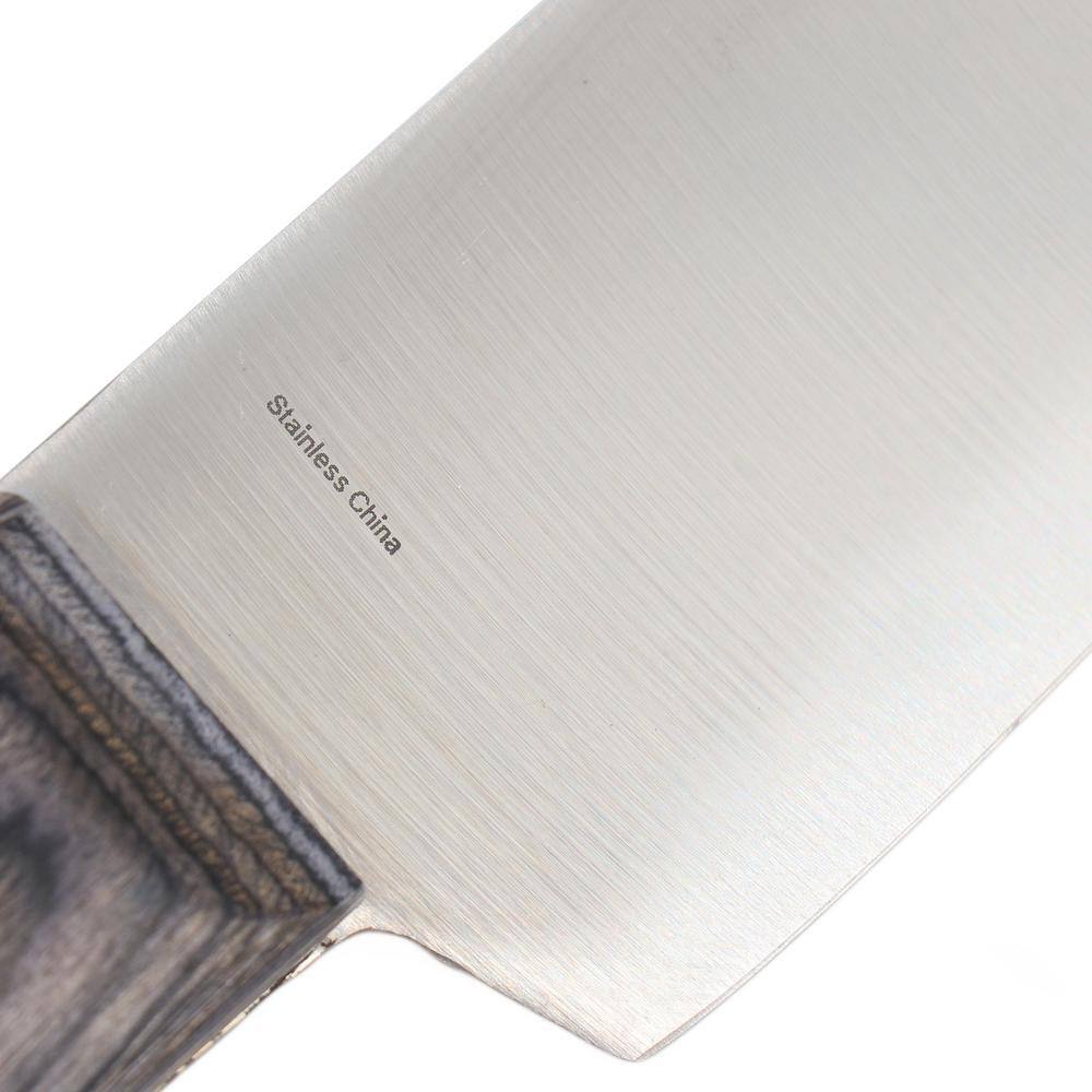 Dark Grey High-Carbon Steel 3-Piece Knife Set with Wood Handles
