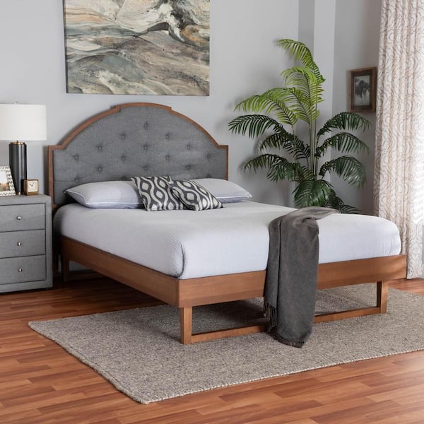 Baxton Studio Douglas Grey Wood Frame King Platform Bed