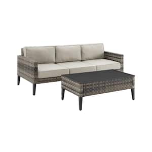 CROSLEY FURNITURE Tribeca 4-Piece Wicker Outdoor Seating Set With
