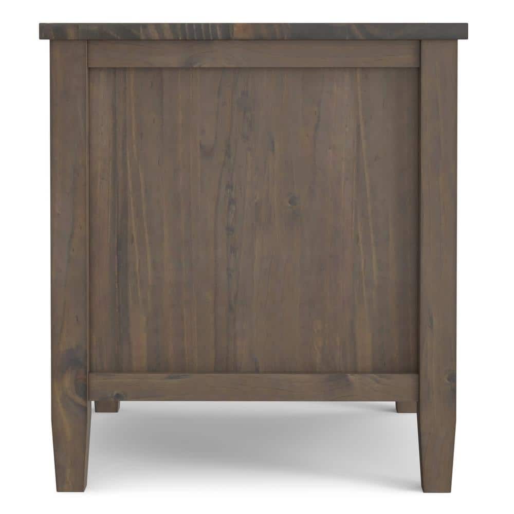 Smoky Brown Solid Wood End Table with Storage Drawer