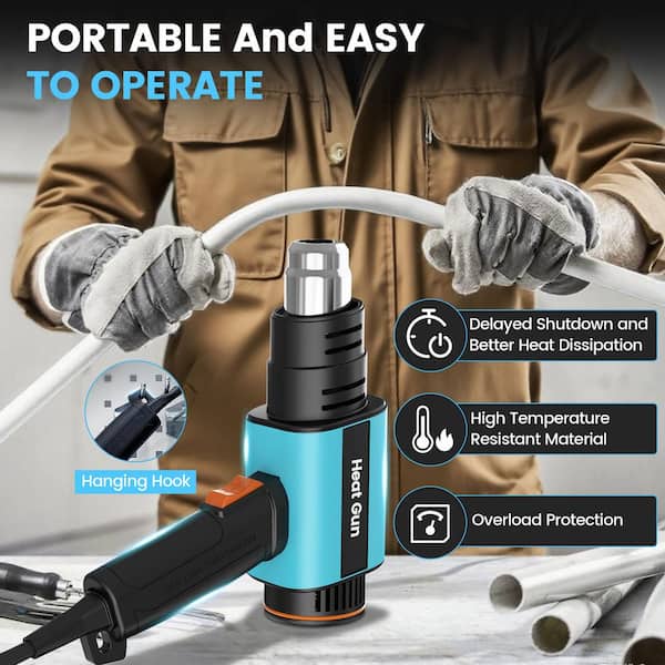 650-Variable Temperature Corded Heat Gun, Dual Modes, 120°F–1202°F