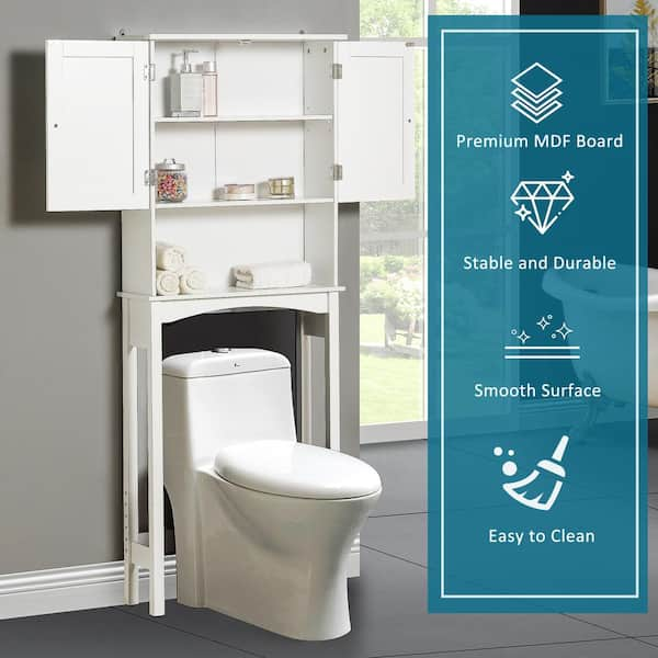 23.62 in. W x 11.8 in. D x 39.57 in. H White Bathroom Standing