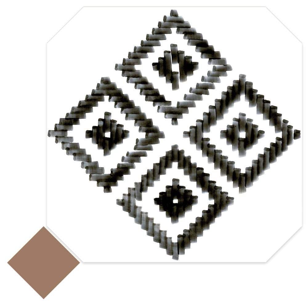Vaudeville Octagon Deco Sombra with Taco Marron 8 in. x 8 in. Porcelain Floor and Wall Take Home Tile Sample price history on PriceWatchPro