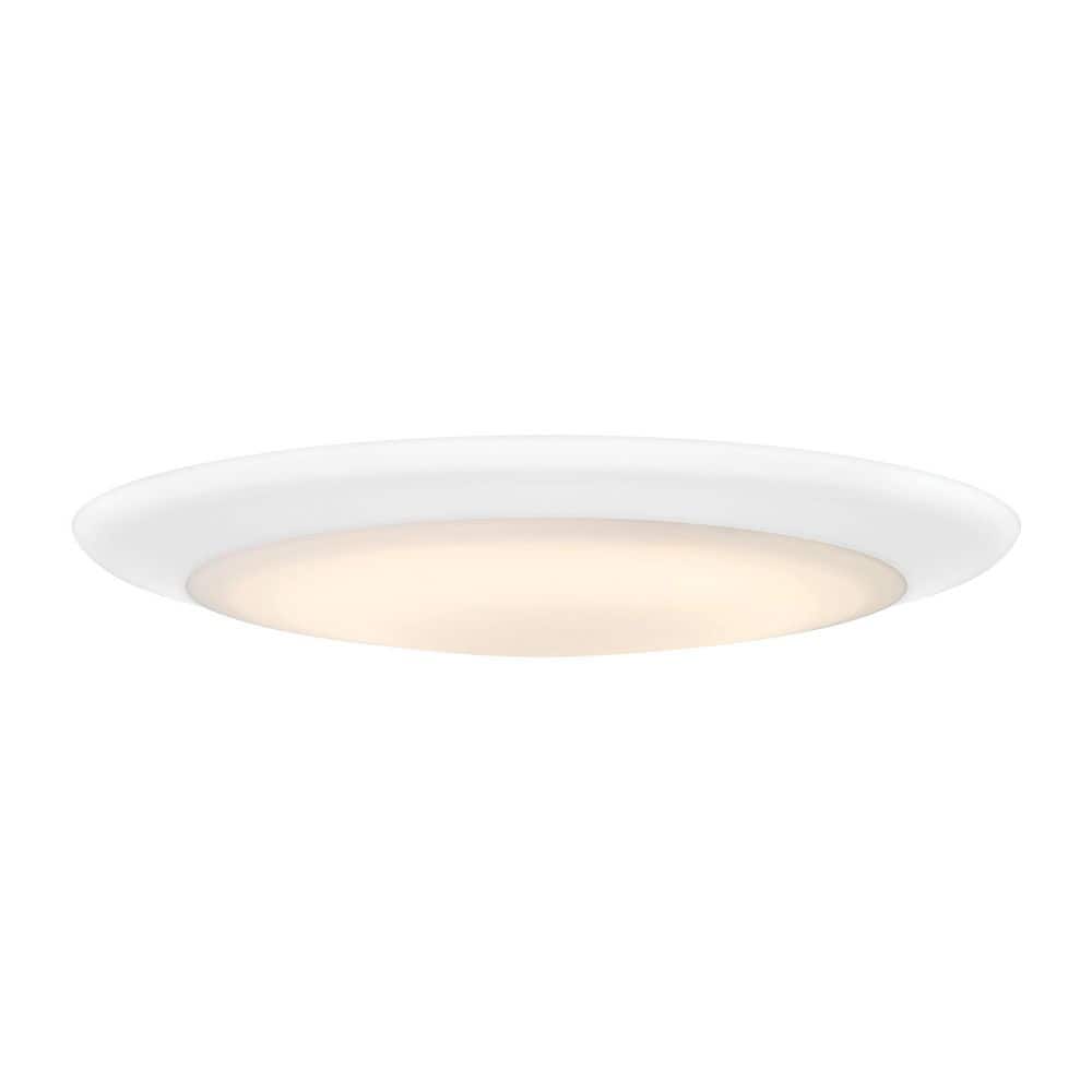 13 in. Matte White Selectable 5CCT Integrated LED Round Disk Flush Mount price history on PriceWatchPro