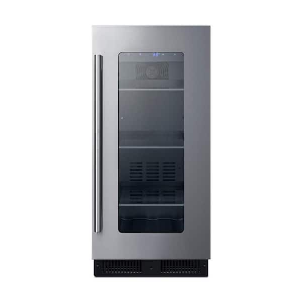 Summit Appliance 15 in. 2.3 cu. ft. Mini Fridge in Black without Freezer with Glass Door, ADA Compliant