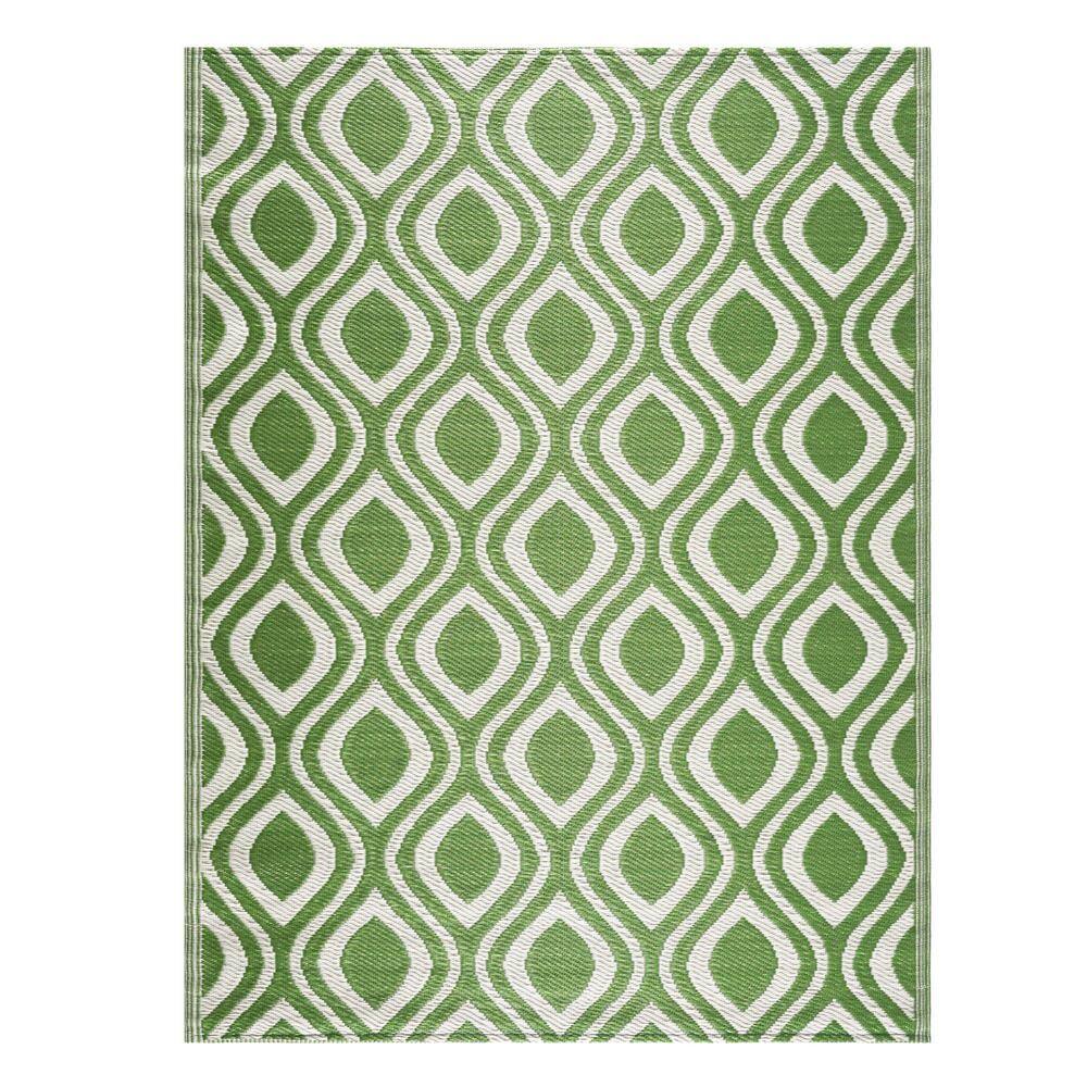 Venice Green Creme 4 ft. x 6 ft. Reversible Recycled Plastic Indoor/Outdoor Area Rug-Floor Mat price history on PriceWatchPro