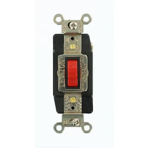 20 Amp Industrial Grade Heavy Duty Single-Pole Double-Throw Center-Off Momentary Contact Toggle Switch, Red