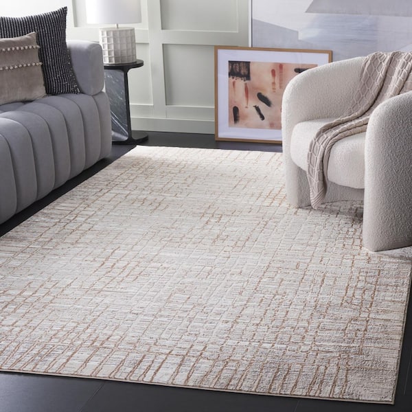 Parker 5 ft. x 8 ft. Taupe/Beige Gold Abstract Geometric Area Rug