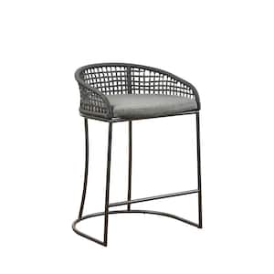 Carmel 25 in. Dark Gray Metal Counter Stool