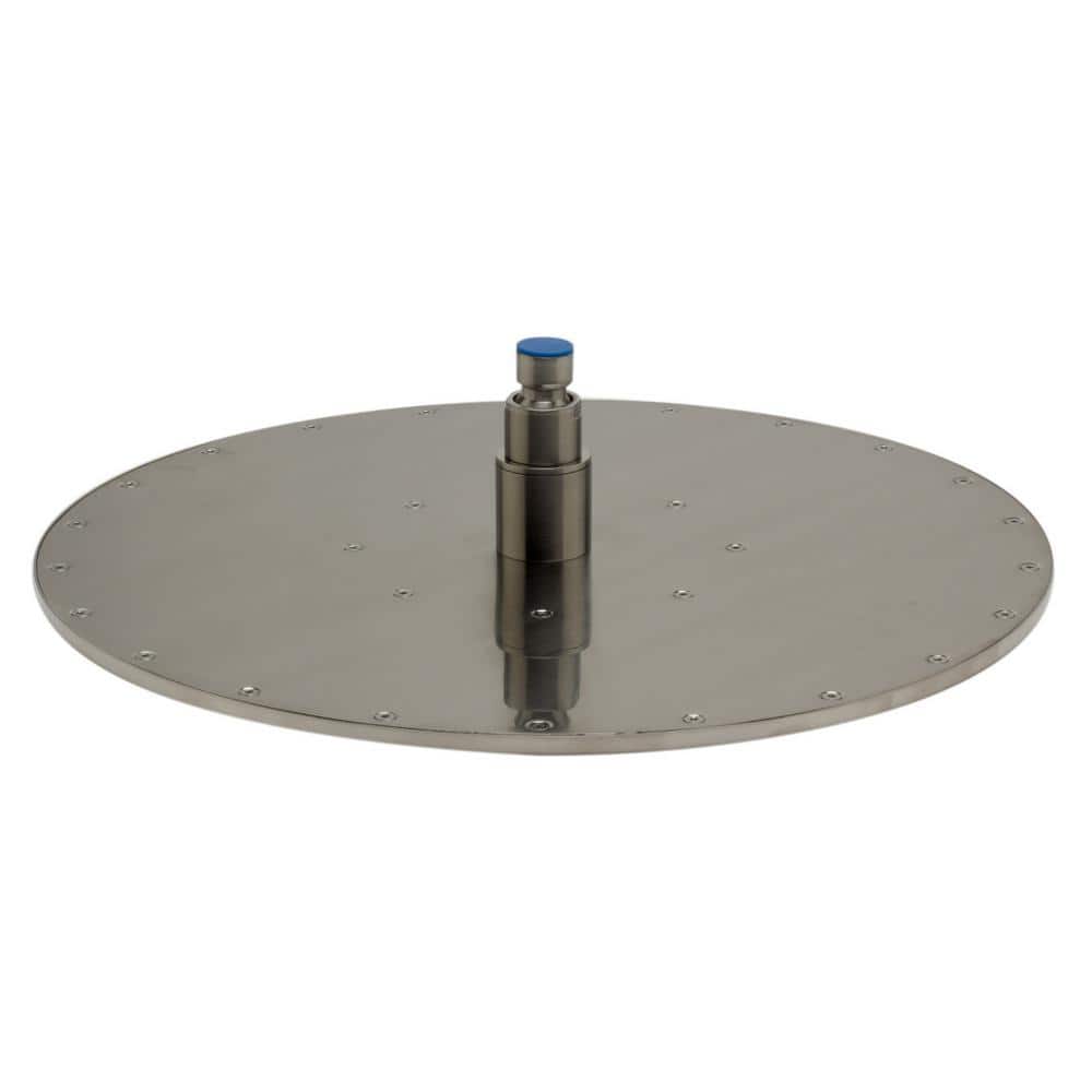 Brushed Nickel Round LED Rain Shower Head with Temperature Control