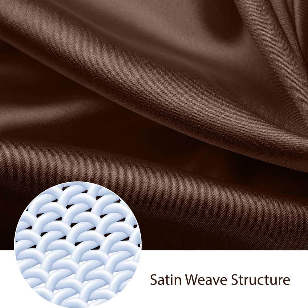 Chocolate Brown Queen Satin Microfiber Sheet Set