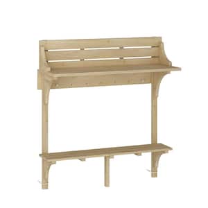 39.3 in. W x 43.3 in. H Garden Potting Bench Table, Garden Work Bench, Outdoor Patio Wooden Workstation Cabinet