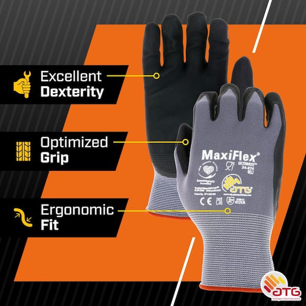 ATG MaxiFlex Ultimate Men's X-Large Gray Nitrile Coated Work