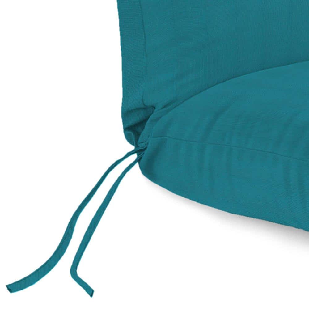 Spectrum Peacock Teal Outdoor Chaise Lounge Cushion with Ties