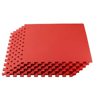 Red 24 in. W x 24 in. L x 3/8 in. Thick Multipurpose EVA Foam Exercise/Gym Tiles (6 Tiles/Pack) (24 sq. ft.)