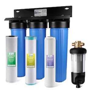 Whole House Water Filter w/Jumbo-Sized Spin Down Sediment Filter, Anti-Scale, GAC+KDF and Carbon Block