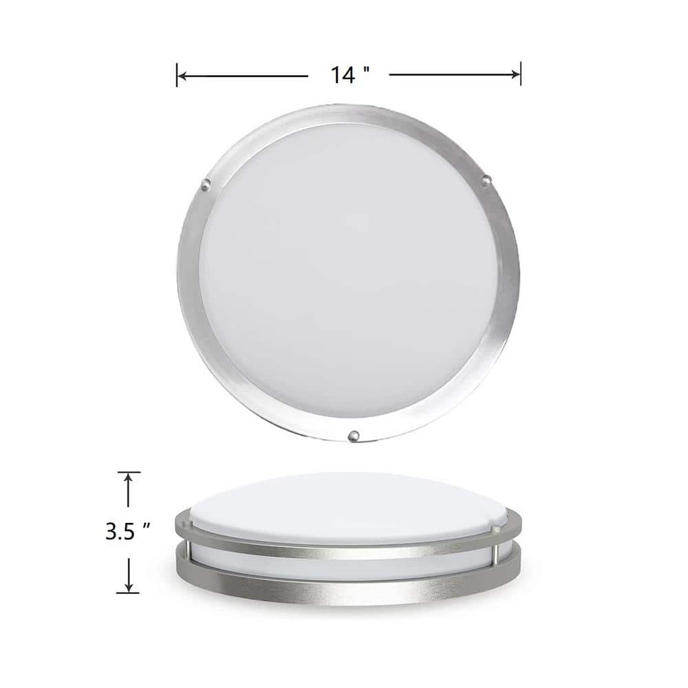 14" Brushed Nickel LED Flush Mount Ceiling Light
