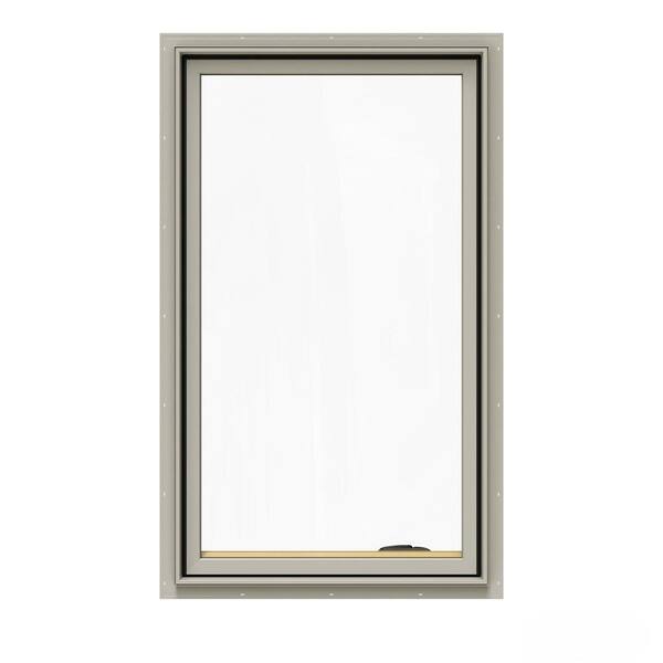 JELD-WEN 28.75 in. x 48.75 in. W-2500 Series Desert Sand Painted Clad Wood Right-Handed Casement Window w/ BetterVue Mesh Screen