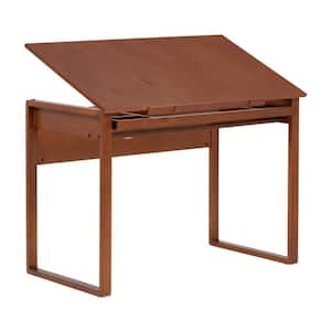 Ponderosa 42 in. W Angle Adjustable Craft, Drawing, Drafting Wood Table with 31 in. Storage Drawer