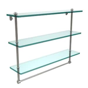 Allied Brass 22 in. L x 18 in. H x 5 in. W 3-Tier Clear Glass Bathroom Shelf  with Towel Bar in Antique Brass - Yahoo Shopping