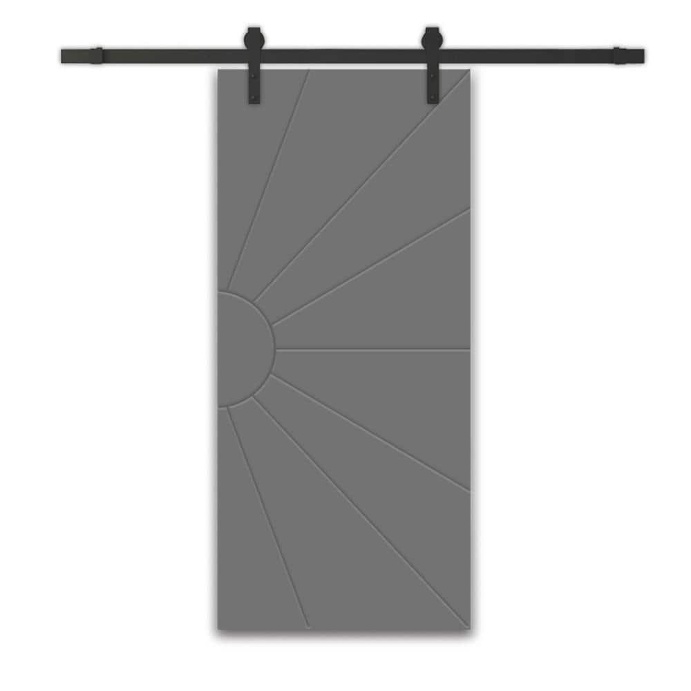 30 in. x 80 in. Light Gray Painted Composite MDF Sliding Barn Door with Hardware Kit price history on PriceWatchPro