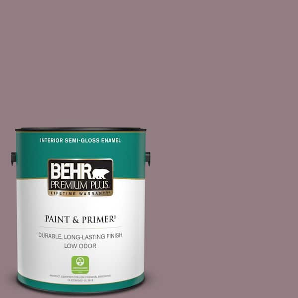 BEHR PREMIUM PLUS 1 gal. #100F-5 Gypsy Magic Semi-Gloss Enamel Low Odor Interior Paint & Primer