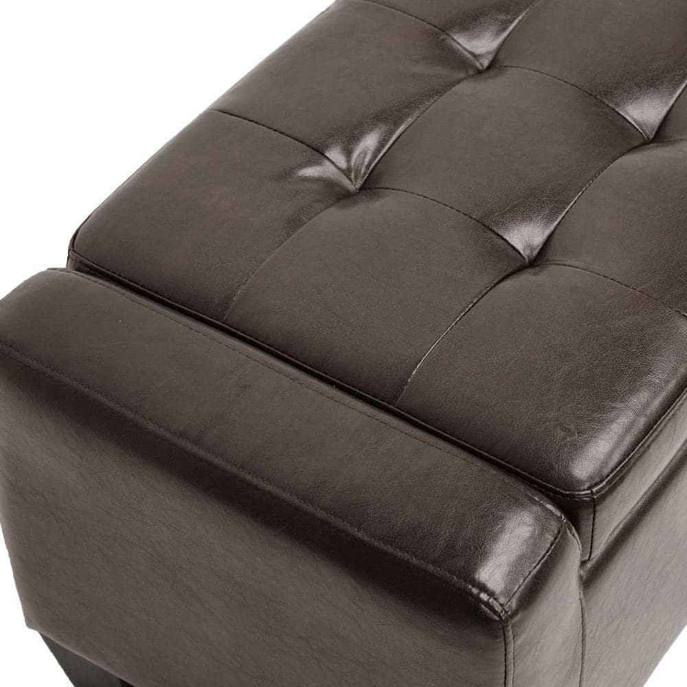 Manchester Dark Brown Bonded Leather Storage Ottoman