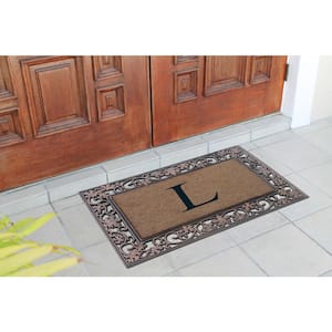 A1HC Bronze 23 in. x 38 in. Rubber and Coir Heavy Weight Large Monogrammed L Door Mat
