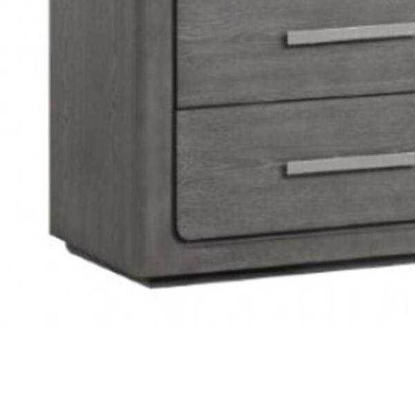 Benjara Thorne Warm Gray and Nickel 6 Drawer 62 in. Dresser