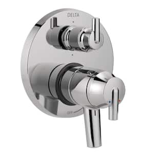 2-Handle Wall-Mount Valve Trim Kit with 6-Setting Integrated Diverter in Chrome (Valve Not Included)