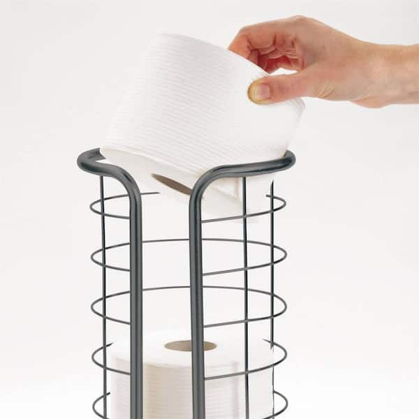 Dracelo Plastic Floor Stand 3-Roll Space-Saving Toilet Tissue